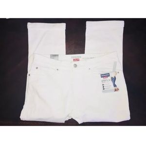 Levi’s Denizen cropped jeans white size 10 NWT
